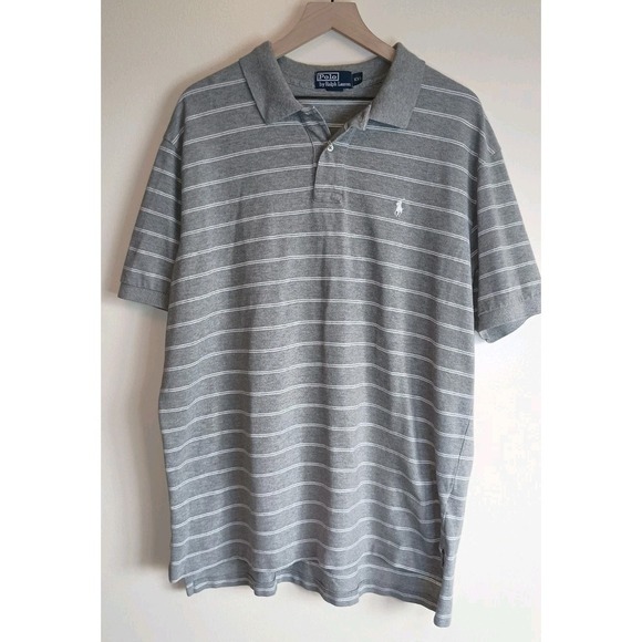 Ralph Lauren Other - Polo Ralph Lauren Mens XXL Gray Striped Polo Shirt Short Sleeve Cotton Classic